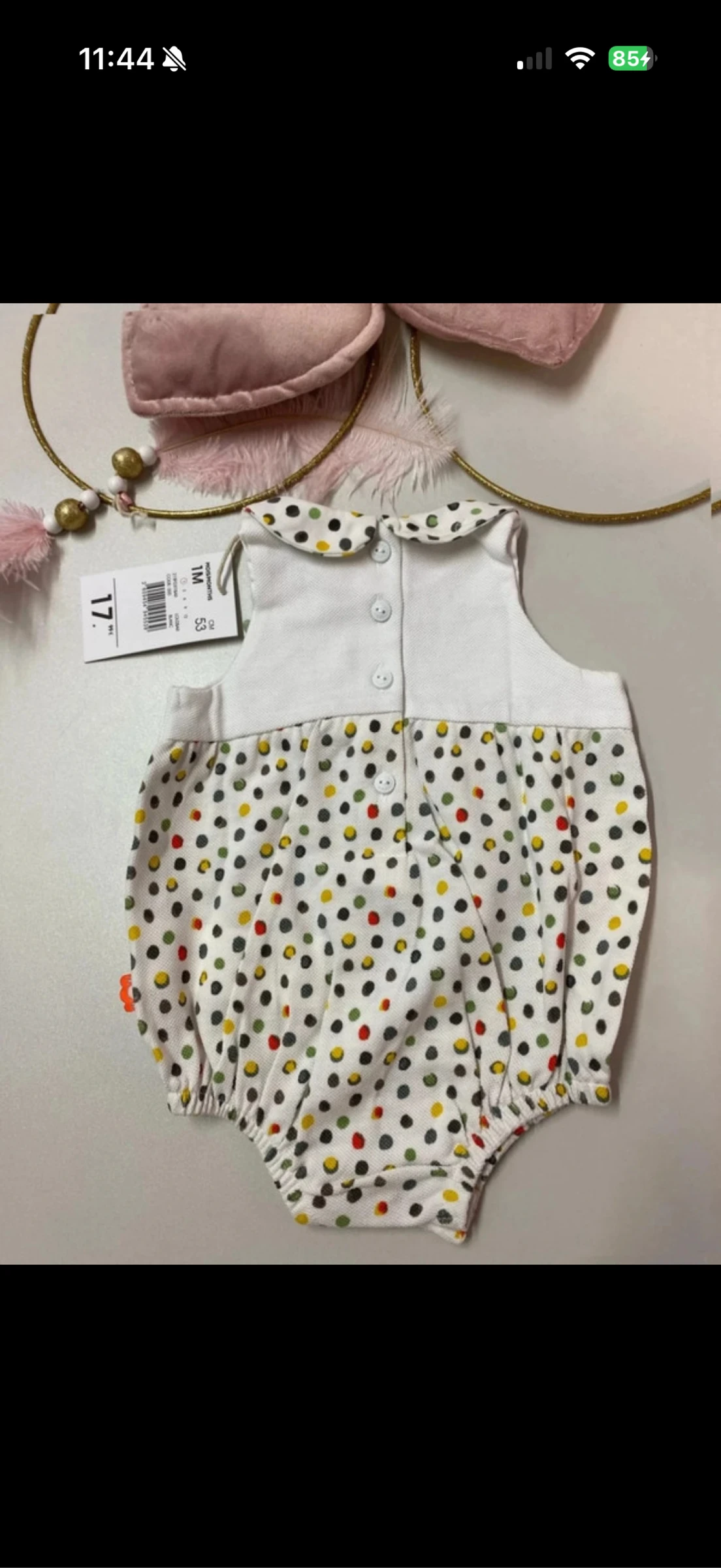 Macacão para bebê com pontos multicoloridos (novo) - Tamanho 1 mês – photo 4